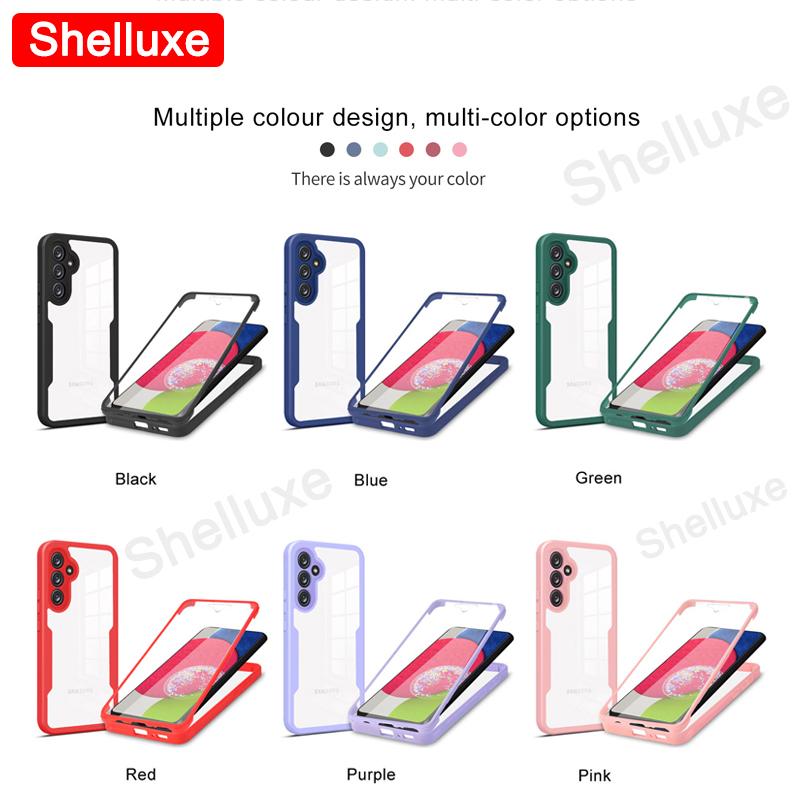 360 Full Body Front+Back Clear Case Shelluxe For Samsung Galaxy A55 A35 A25 A15 A05 A54 A34 A24 A14 Silicone Double Sided Cover