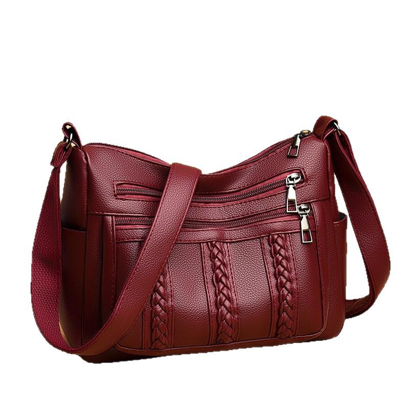 Stilvolle und praktische Damen-PU-Umhängetasche - Mehrere Fächer für Mütter, einseitig oder crossbody zu tragen