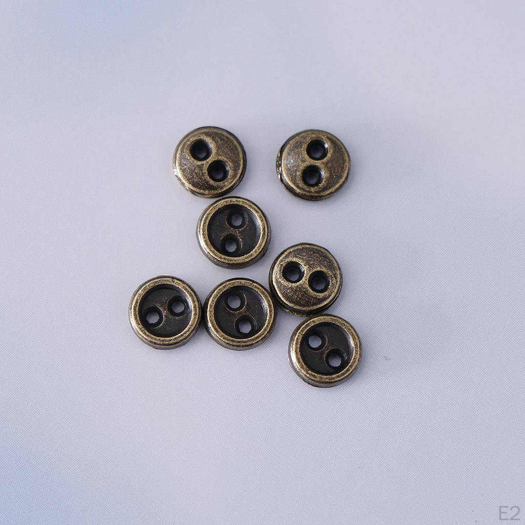 5mm Mini Metal Round Sewing Doll Clothes Buttons Pack of 300 -Bronze