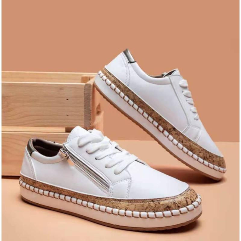 Large Size Flat-soled Single Shoes Women's Printing New Parrot Light Mouth Casual Color Matching Lace-up Board Shoes