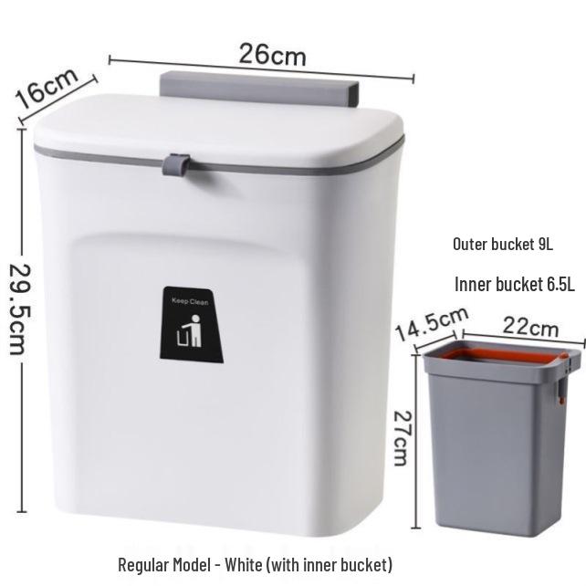 Wall-Mounted Trash Can with Lid for Kitchen, Bathroom, and Living Room - Creative Hanging Storage Wastebasket
