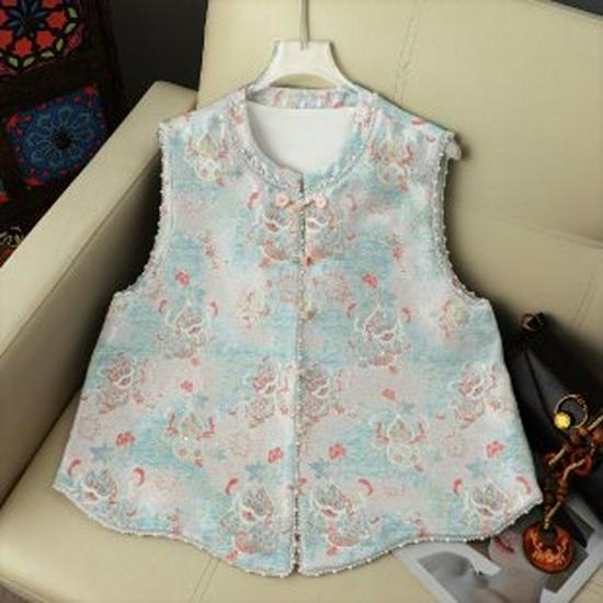 Elegant Embroidered Jacket for Middle-aged and Elderly Women - New Chinese Spring Style Medium