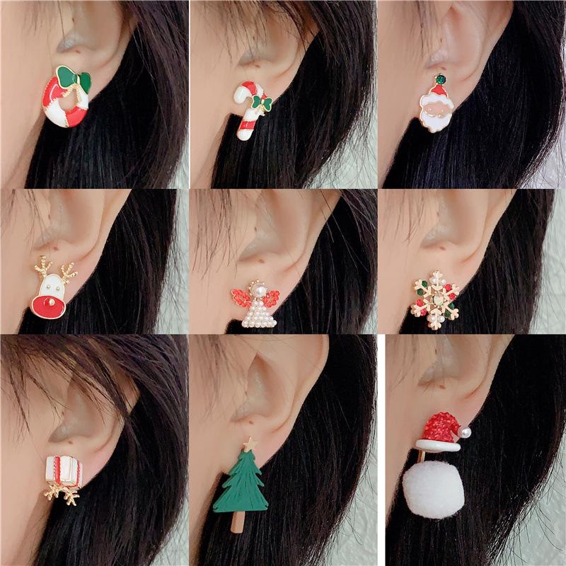 2025 Asymmetrical Reindeer Pompon Christmas Earrings for Women