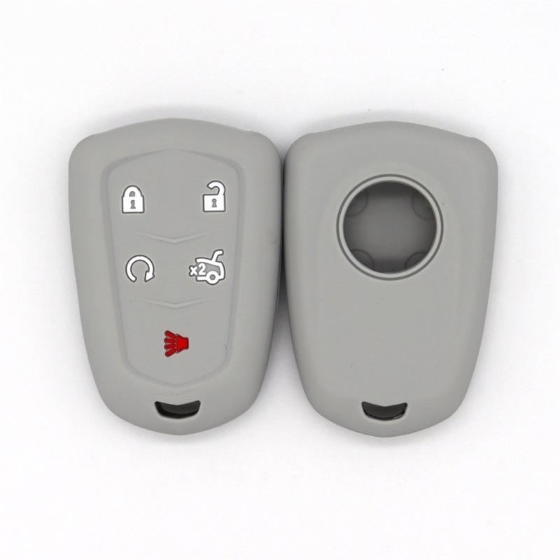 

Suitable for Cadillac ATS-L SRX SLS unlabeled 5-key silicone car key cover protective cover in stock сірий