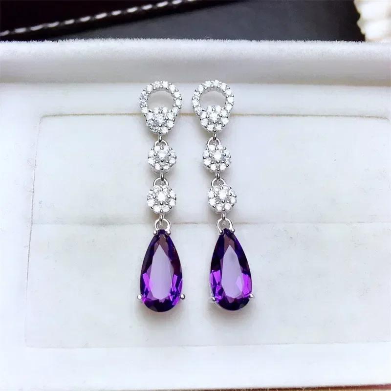 Zircon Oxide Temperament Earrings For Women Attending Banquets Fashion Mosonite Party Jewelry Personality Long Pendant