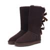 Schneestiefel Echtes Leder Warm Herren Damen Stiefel Schuhe Mode Drei Schleifen Schnürung Hohe Stiefel Damen Winter Warm Pelzstiefel Größe 34-45