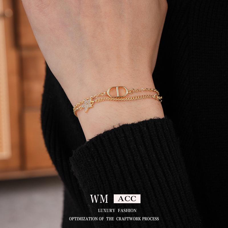 Zirkonowa Gwiazda Dwupoziomowa Wszechstronna Retro Bransoletka