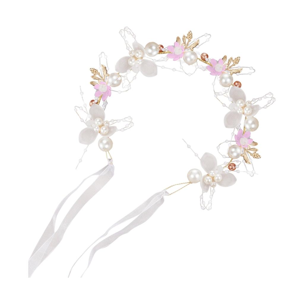 Flower Wreath Headband, Flower Headband, Pearl Headband, Bride's Children's Headwear