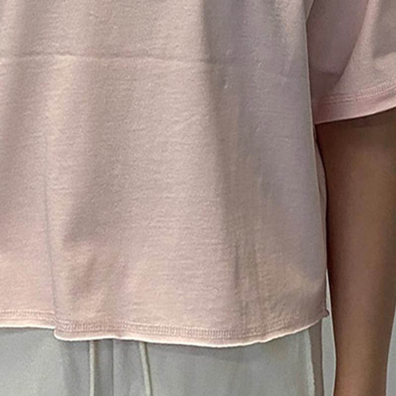 Puma Classics Court Girl Short Sleeve Tee Retro American Letter Logo Print Round Neck T-Shirt Women Tops Ice-Pink 622963-24