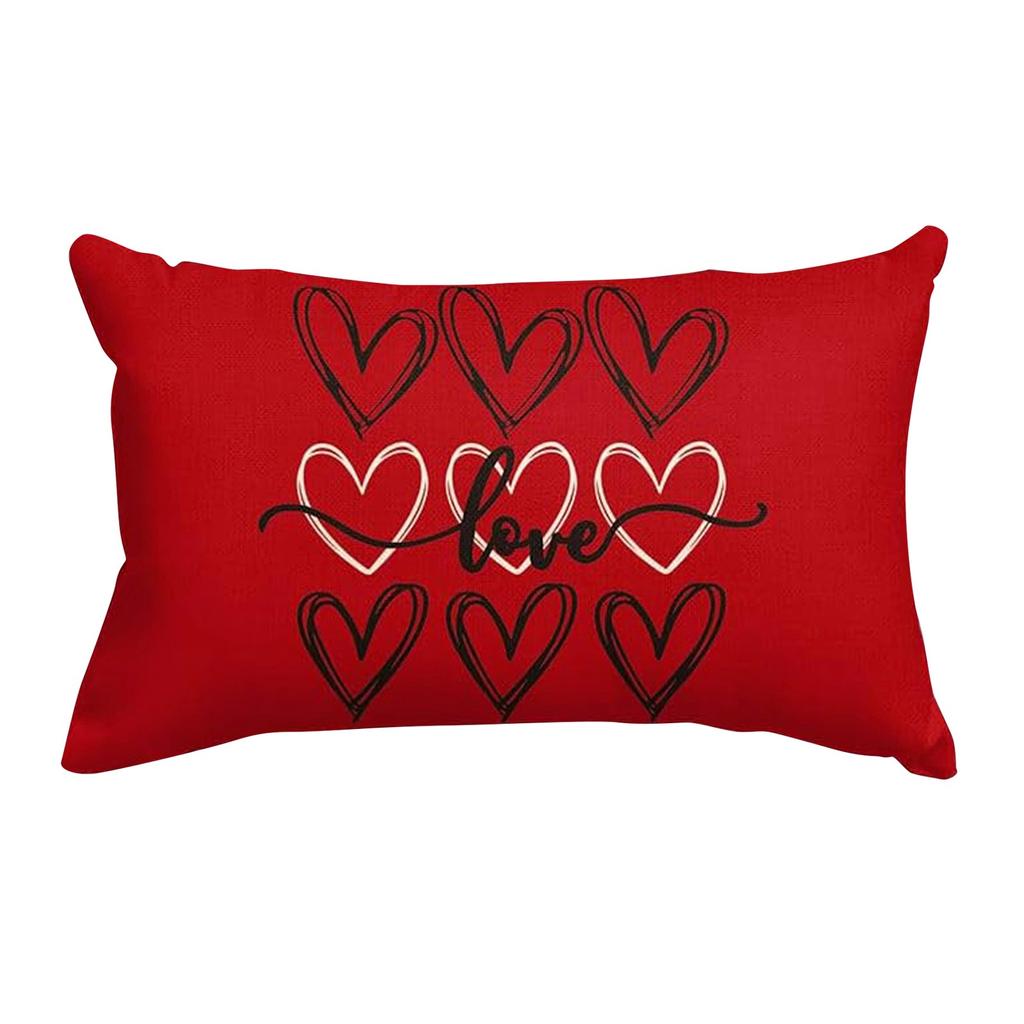 Valentine's Day Pillow Cover, Valentine's Day Heart Striped Wedding Cushion Cover, Sofa Decoration