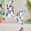 Women Plus Size Two Piece Set Scoop Neck Sleeveless Black Red Pink Printed Longline Tank Top Fitted Pants