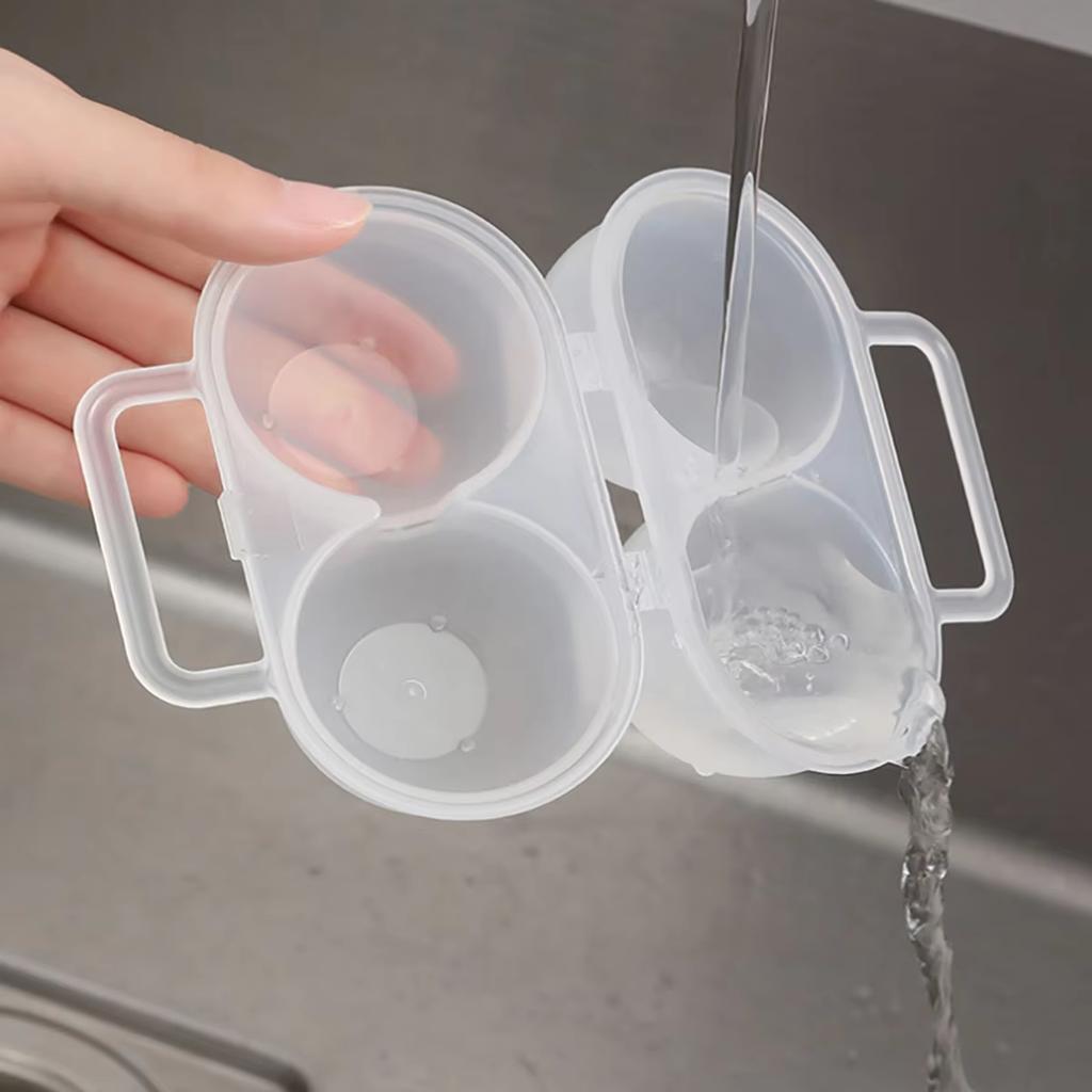 2-Cell Outdoor Portable Egg Storage Box Plastic Shock-Absorbing Anti Drop Egg Tray For Refrigerator Camping Picnic Daily Use