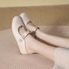 Fashion Fashion Concise Mary Jane Single Shoes Women's Summer 2025 New Slip on Comfortable Half Slippers Inner Height Increasing Sandals