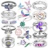 Rings Sales 925 Silver Love Heart Sun Moon Star Iris Adjustable Rings For Women Wedding Birthday Party Jewelry Gift