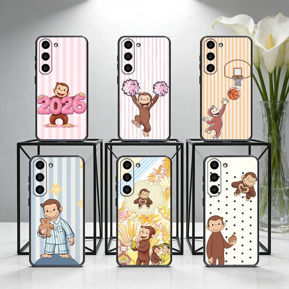 Mokey C-Curious G-Georges Phone Case For Samsung Galaxy A73,A72,A71,A70,A53,A52,A51,Others Soft Black Cover