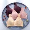 Ultra-thin. CM Smooth Surface Solid Color, No Steel Ring Front Buckle Type Cotton Bra Cover Gathering