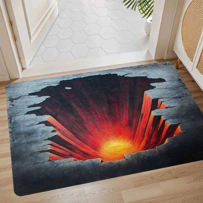 3D Optische Täuschung Teppich Weich Saugfähig Rutschfest Fußmatte Eingangsbereich für Schlafzimmer Wohnzimmer Terrasse Veranda Eingangsbereich