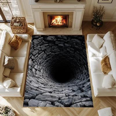 3D Optical Illusion Rug, Water Well Design Optical Rug Look Area Rug Vortex Rug Tunnel Rugs Illusion Rug 3D Rug 3D Vortex Rugs