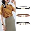 Genuine Leather Women Belt With Geometric Buckle For Casual Outdoor Wear