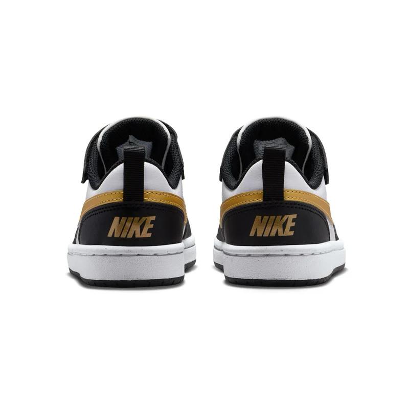 (PS) Nike Court Borough Low Recraft 'Black White Metallic Gold' Kids' DV5457-008