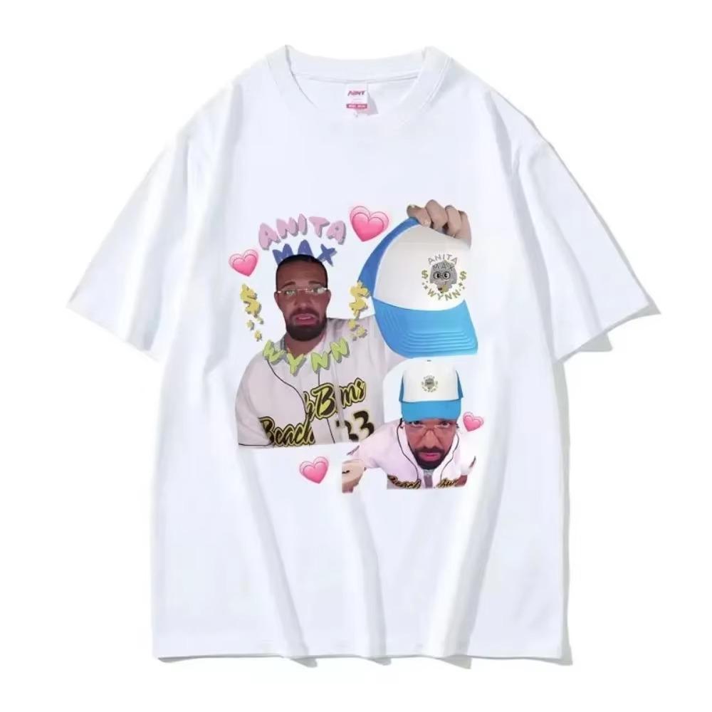 Rapper Drake and Anita Max Wynn Love Funny Meme Graphics T Shirt Men Women Casual Kawaii T-shirt Fashion Vintage Tees Streetwear