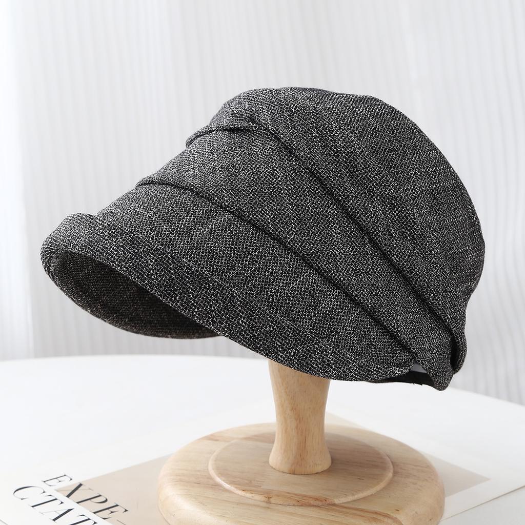 Folded peaked cap women's summer sunscreen visor face small versatile linen cap breathable forward cap