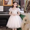 Girls' White Flower Girl Wedding and Performance Dress