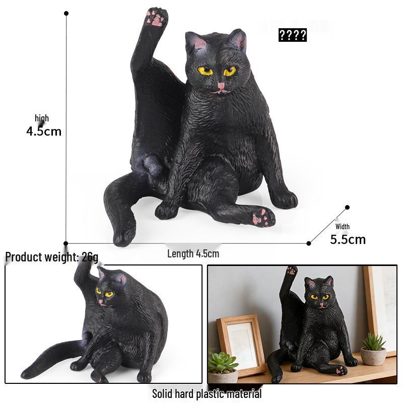 Three-Color Animal Model Plush Cat Toy - British Shorthair, Siamese, Persian, Orange, and Leopard Cat Simulation for Kids.