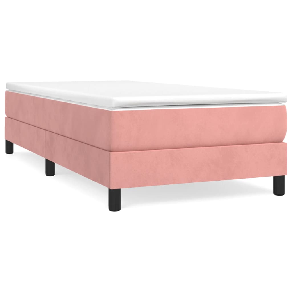 Vidaxl Bed Frame, Pink, 100 X 200 Cm, Upholstered In Velvet