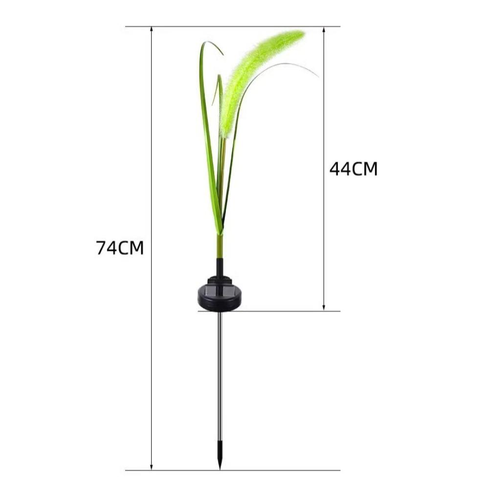 

LED Solar Garden Foxtail Lights, Outdoor Waterproof Lawn Lamps, Christmas Decorative Pathway Lighting for Yard, Solar-Powered 1PC -- in bags