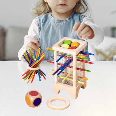 Bunte Stäbe Balancespiel Montessori Spielzeug Holz Zuordnungsspielzeug Feinmotorik Mathematiklernen Lernspielzeug Kinder
