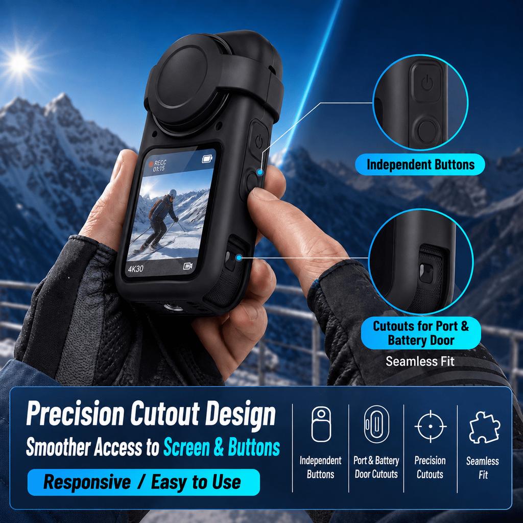 Silicone Protective Case for Insta161 X6 Camera Full Body Protector Anti-scratch Protective Cover with Lens Cap