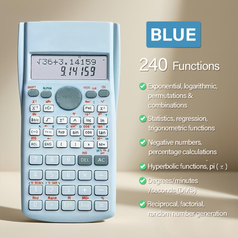 Scientific Function Calculator with Hard Case, Multi-Functional Math Calculator, 3 Colors Available, Perfect Gift for Students, Back to School
