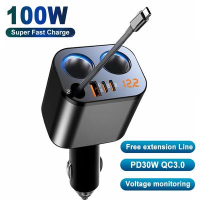PD30W QC3.0 Nabíječka do auta 100W Adaptér nabíječky do auta 12V 24V Rychlonabíječka Zástrčka Napájecí adaptér pro telefon pro iPhone 16 Samsung Pro SUV Nákladní automobily