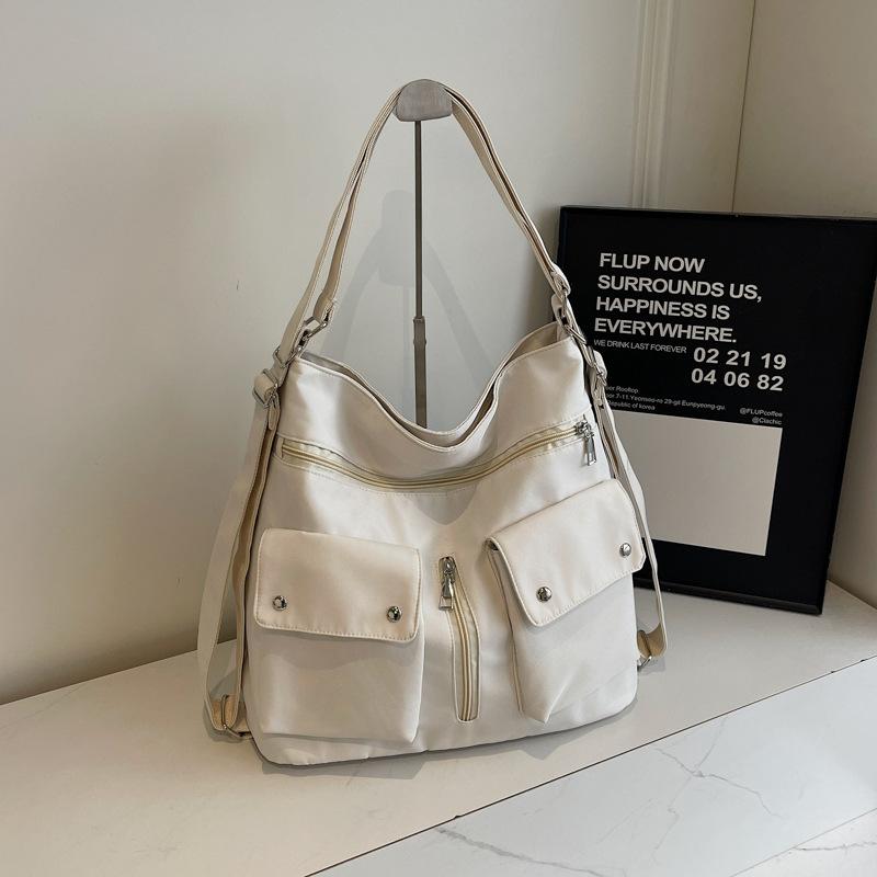 Women's Bag New Street Trend Solid Color Nylon Shoulder Bag Crossbody Multi-pocket Multi-purpose Women's Bag Large Capacity Bag