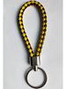 Woven Leather Cord Metal Keychain Pendant