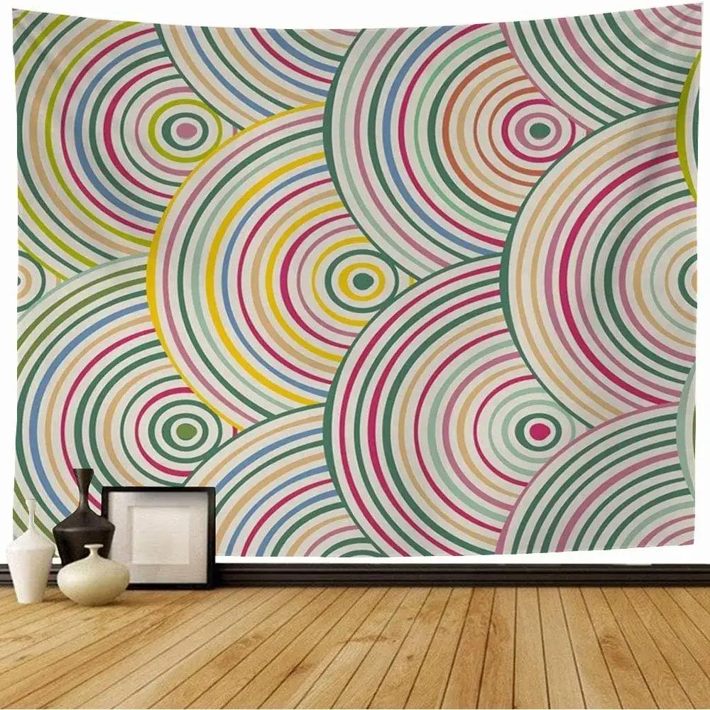 Circular Geometric Pattern Vintage Tapestry Office Living Room Decoration Home Wall Tapestry