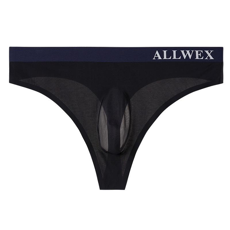 Ice Silk Seamless G-String Men Sexy Bulge Pouch Underwear Soft Panties Breathable Underpants See Through Lingerie Low Rise Thong
