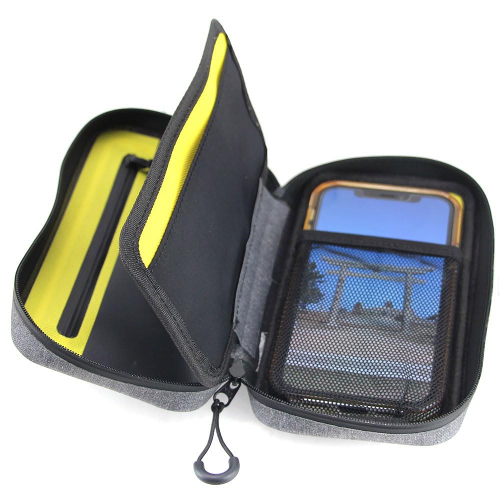 R250 Waterproof Smart Ride Pouch Super DX3 Double Coin Purse Gray Full-Open