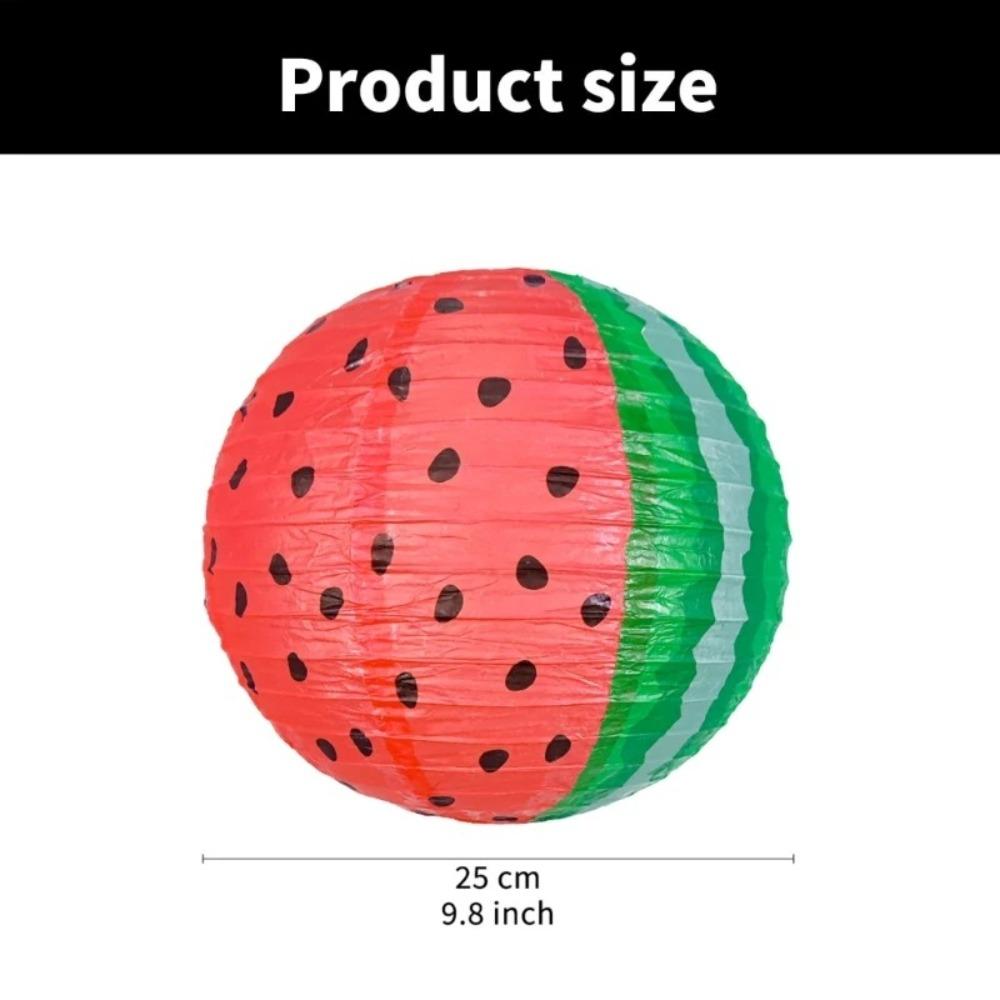3pcs 10inch Watermelon Paper Lantern Portable Summer Hanging Lantern  Hawaii Party