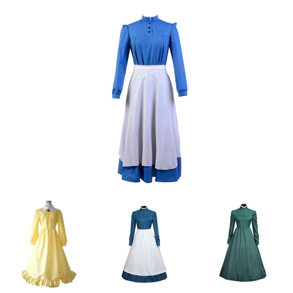 Château Ambulant de Howl Sophie Robe Trapèze Polyester/Coton Tenue Cosplay