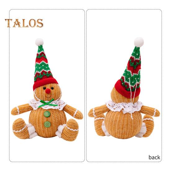 Vánoční perníkový panáček Plyšový plněný perníkový chlapec Figurka holčičky s kuchařskou čepicí Santa čepice Plyšová hračka na vánoční večírek