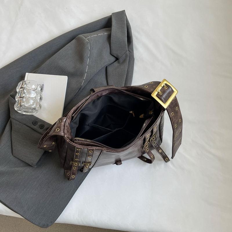 Belt Buckle Designer Women's Small 2024 Korean Fashion Shoulder Bag PU Leather Crossbody Bags Handbags and Purses
