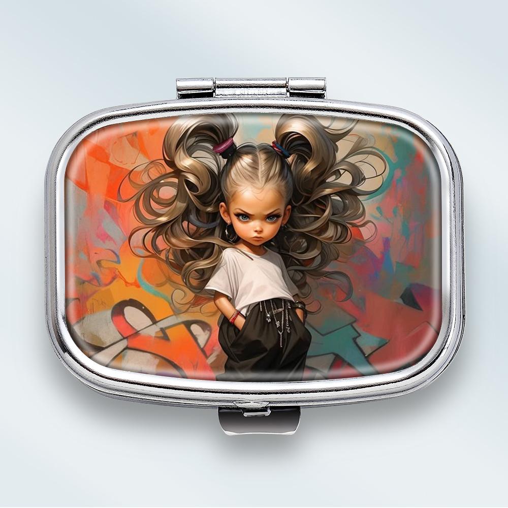 

Mini Metal Jewelry Box, 2 Grids Portable Storage Case, Travel Small Organizer for Earrings and Tiny Items разноцветный