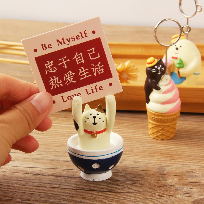 Summer Ice Cream Series Message Holder Office Desk Note Holder Cute Cartoon Photo Clip Diy Note Photo Stand Home Decoration