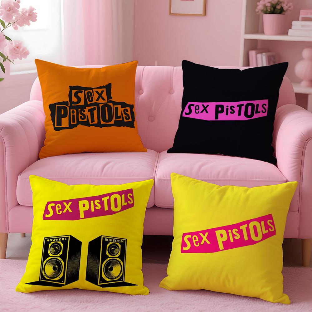 Punk Sex Pistols Cushion Cover Cushion Cover Set 4Pcs 50X50 45X45 40X40 Pillowcase Decorative Sofa Home Decor