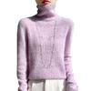 Women's 100% Pure Wool Rhinestone Turtleneck Sweater - Long Sleeve Jacquard Knit