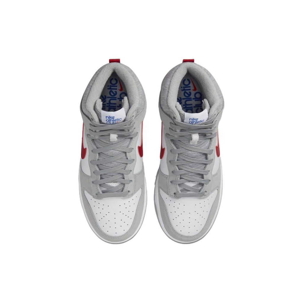Nike Dunk High SE Athletic Club - Light Smoke Grey Gym Red Men Sneakers White DJ6152-001