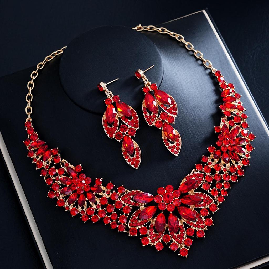 European & American Bridal Jewelry Set - Elegant High-End Fashion Necklace & Accessories