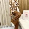 Knitted Suit Women'S Autumn And Winter Casual Fashion Temperament Scarf Sweater Wide Leg Pants Three Piece Set